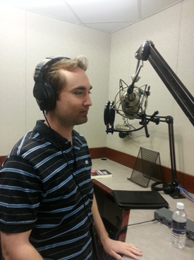 William Spaniel during his BBC radio interview on what game theory can teach us about World War I. NPR has also turned to Spaniel for theory-based strategies on winning the popular game, “Words With Friends.”