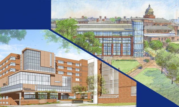 artists' renderings of two buildings
