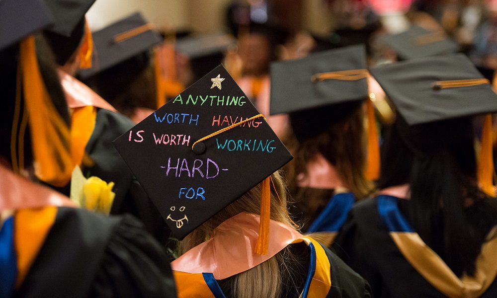 graduate cap reads Anything Woth Having Is Worth Working Hard Forfea-nursing-2014
