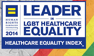 Feature image leader logo against rainbow flag