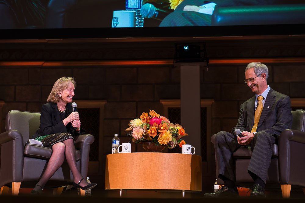 Doris Kearns Goodwin talks with President Seligman