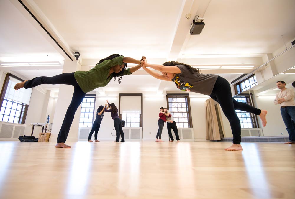 two dancers in a studio
