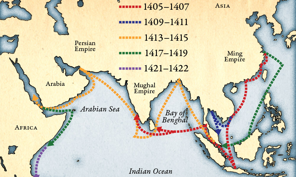 Map of 15th-century trade routes.