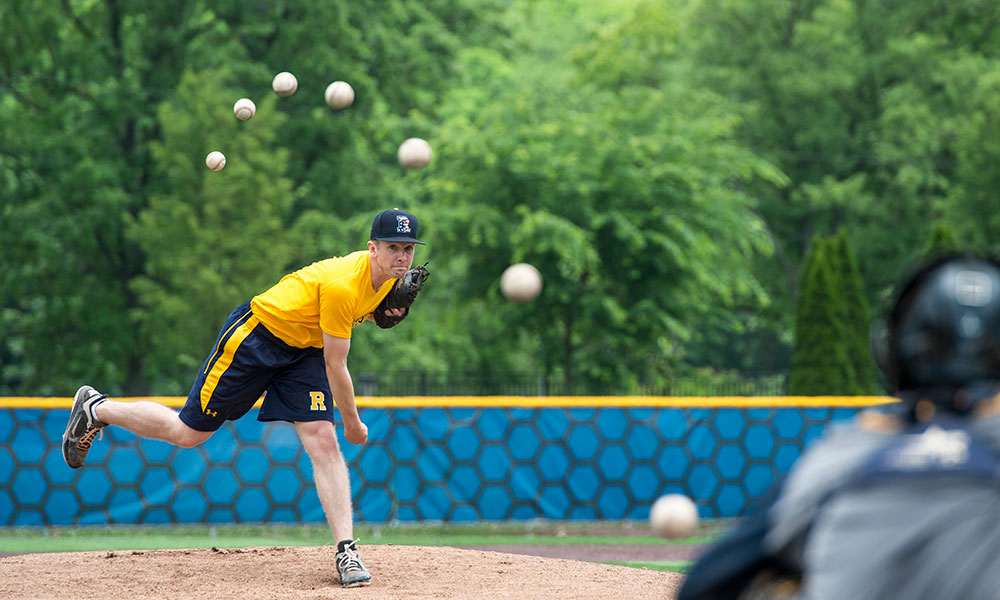 pitcher throwing a baseball