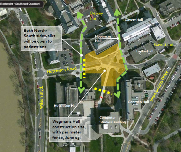 north-south sidewalks to use during construction