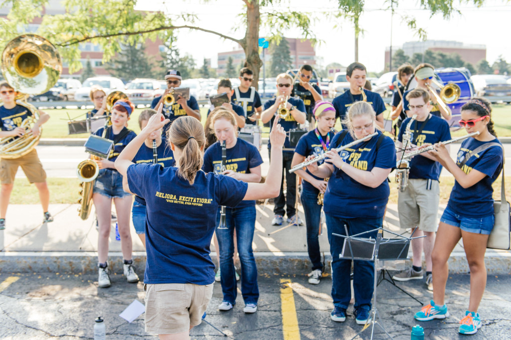 pep band performs