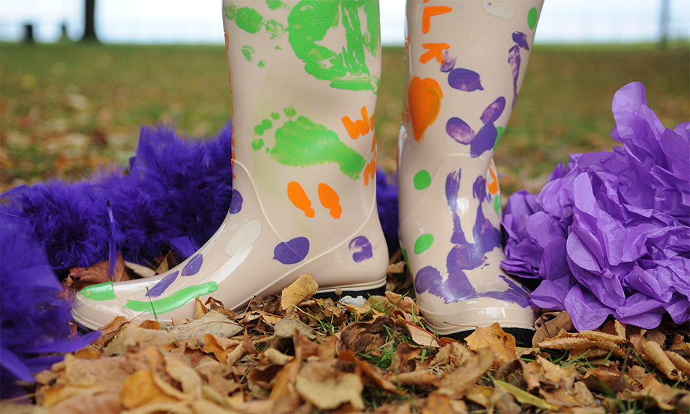 Feature image painted rubber boots