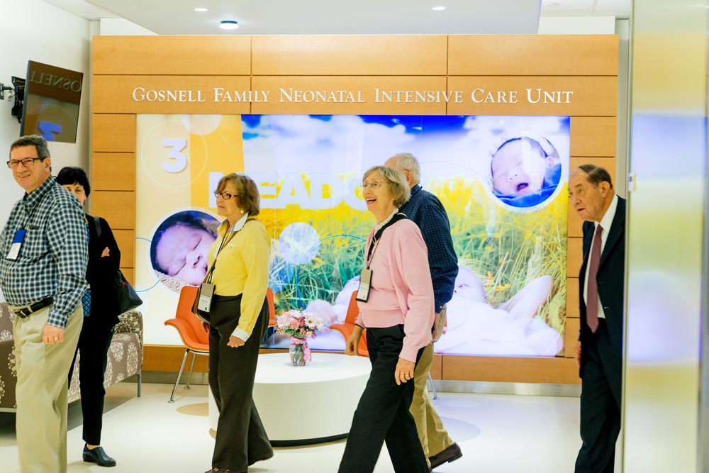 Staff of the newly opened Golisano Children's Hospital hosted tours for alumni, family, and other guests.