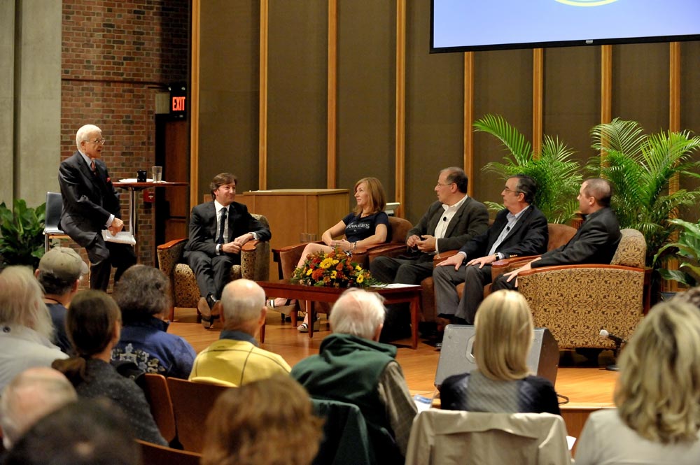 An annual panel moderated by noted attorney and broadcaster Arthur Miller '56, '08 (Honorary) took on issues surrounding sports gambling.