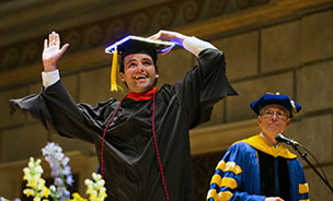 Feature image Student getting his master's degree