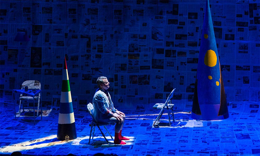 Feature image artist and props on stage