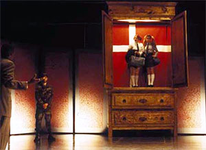 actors on a giant dresser