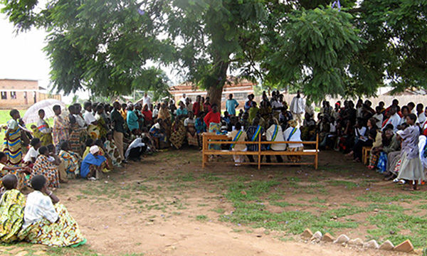 photograph of an outdoor court setting in Rwanda