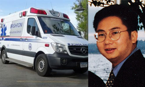 Feature image Zack Zheng and an ambulance