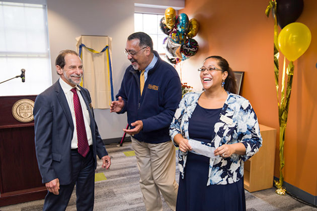 Rich Feldman, Paul Burgett, and Jessica Guzman-Rae laughing together