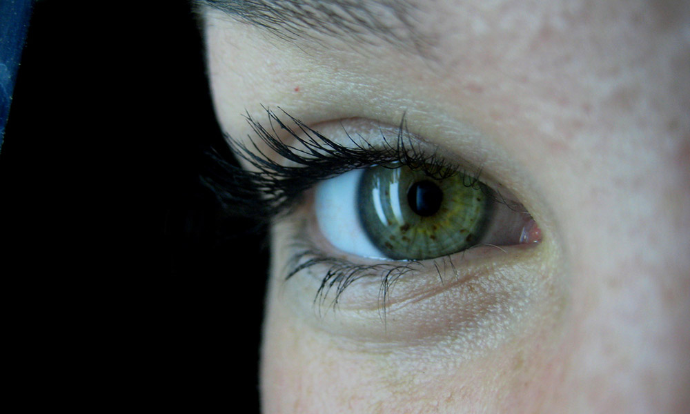 close-up of eye.