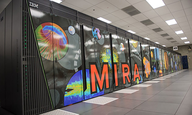 Feature image large supercomputer with word MIRA written on front