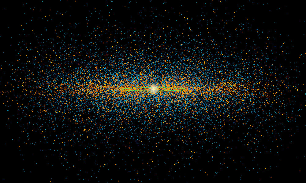 illustration of an asteroid field