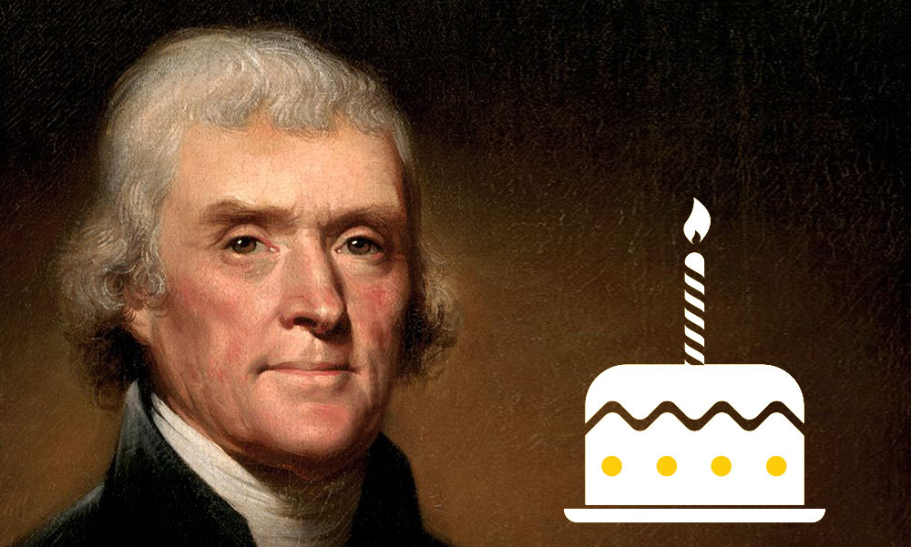Feature image Thomas Jefferson and a birthday cake