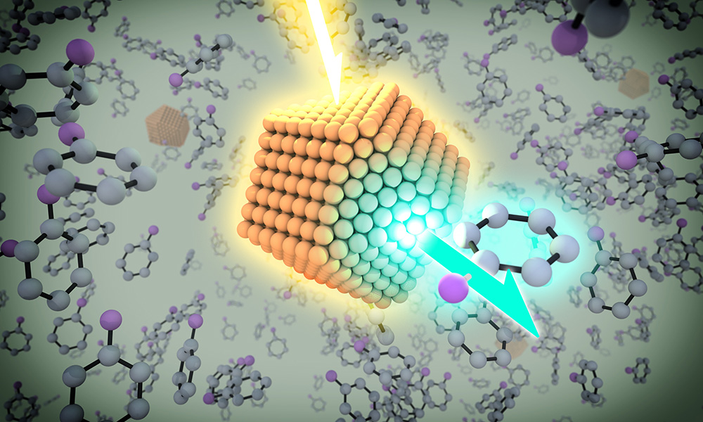 artist rendering of a quantum dot.