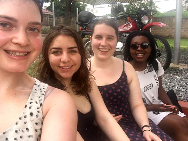 selfie portrait of four young women