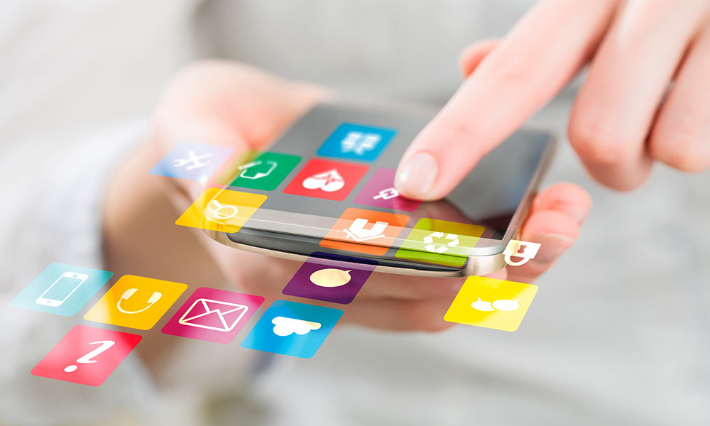 Feature image smartphone with apps flying off the screen