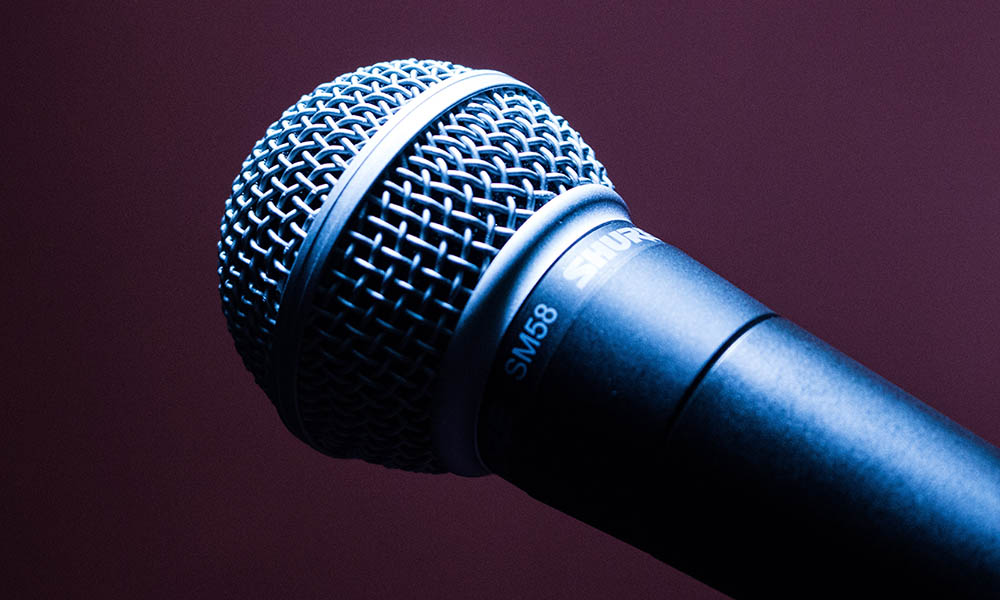 Feature image Close-up of a microphone.