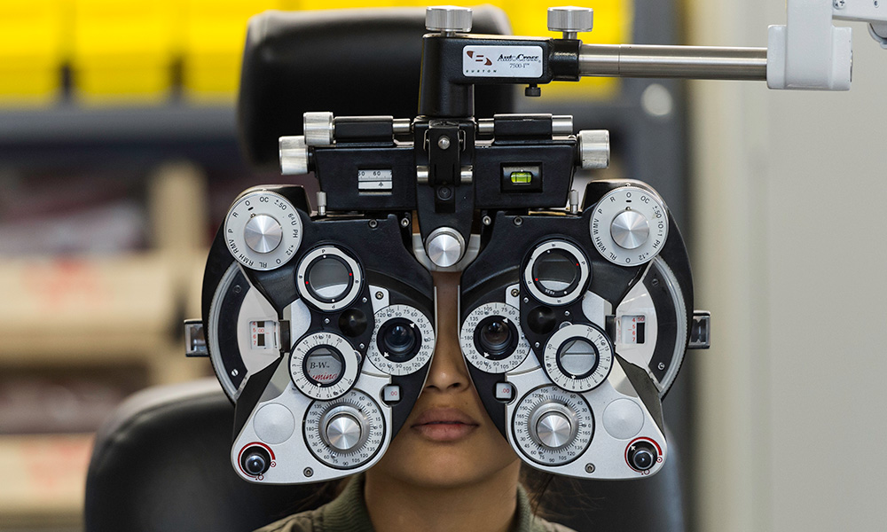 teen getting eye exam
