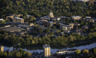 aerial photo of campus