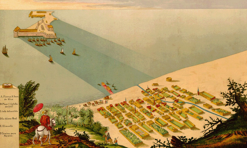 historical print of Veracruz