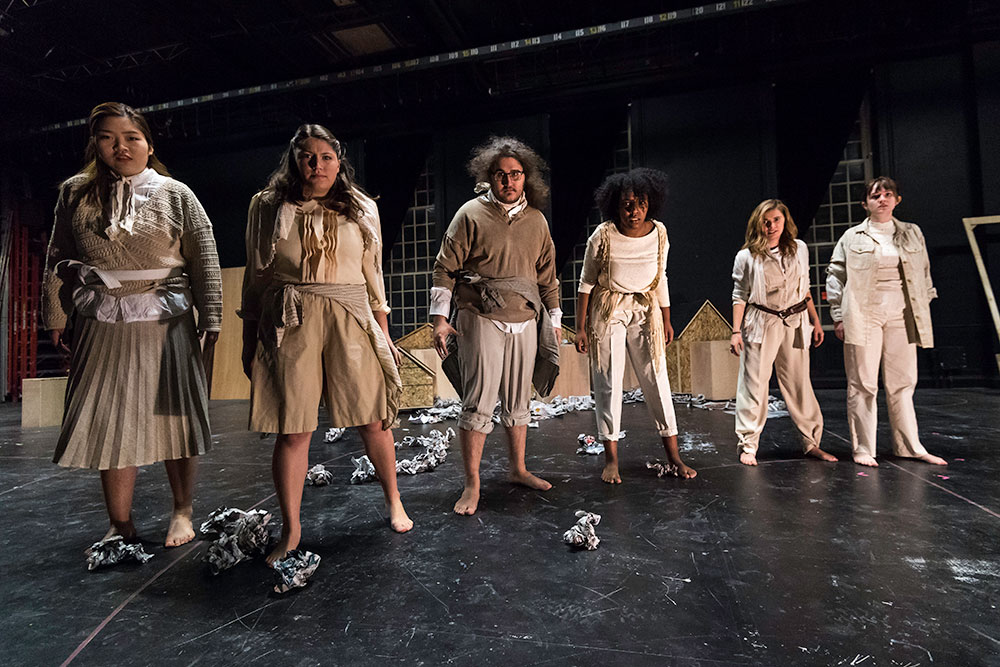 student cast of We Don't Live on Mars Yet on stage