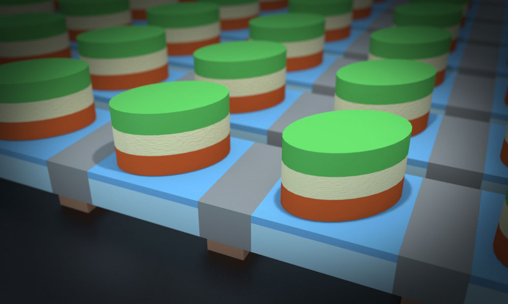 illustration shows new clock pulse architecture as a series of separate cylinders.