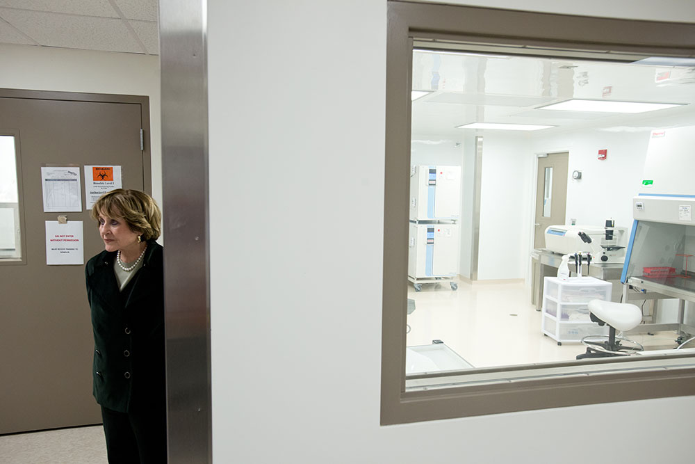 Louise Slaugher in large hallway