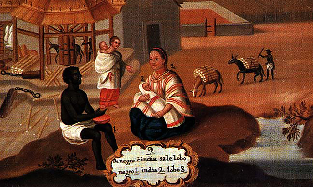 18th century painting showing a slave sale