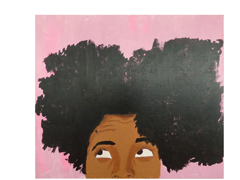 detail from a painting of a person's face