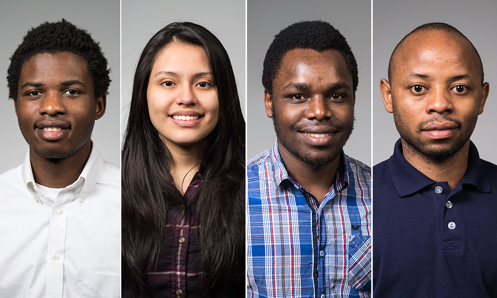 Feature image four portraits of students
