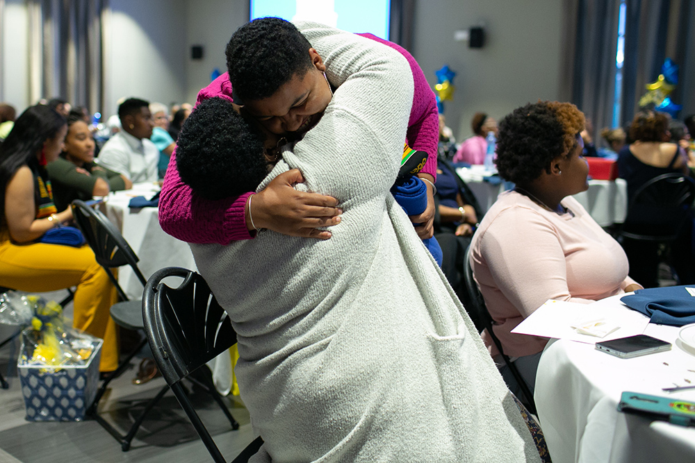 two people hugging