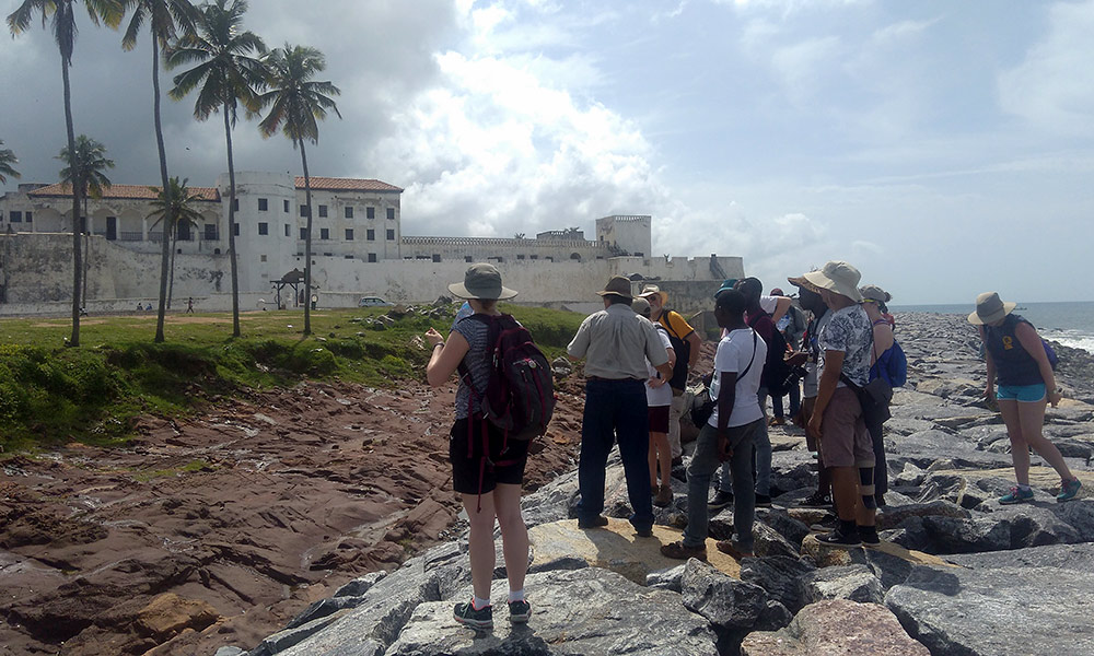 Feature image group of students outside a castle