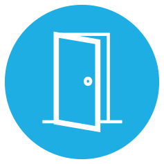 graphic of an opening door