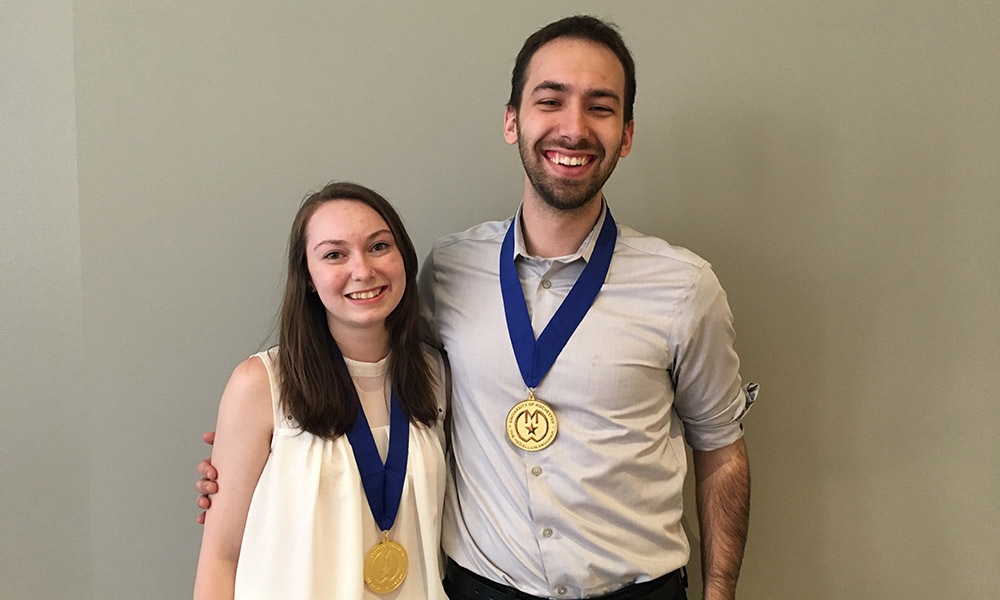 Two early members of the Medallion Leadership Society, a student leadership program