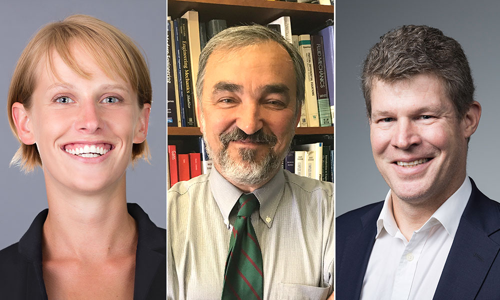Feature image portraits of Hayley Clatterbuck, John Lambropoulos, and Mike Jarvis