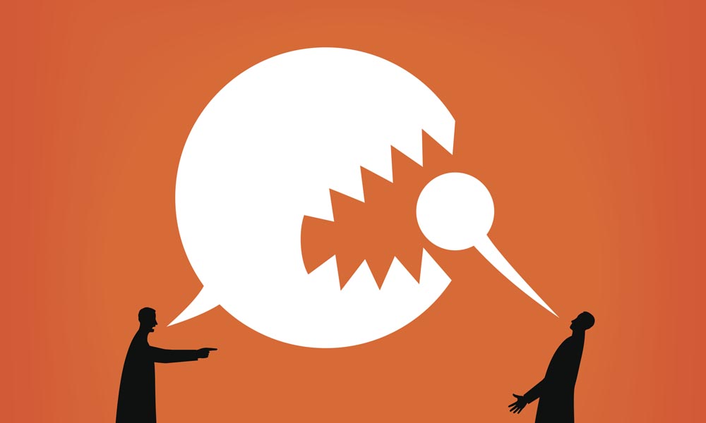 Feature image Graphic depiction of aggressive dialogue