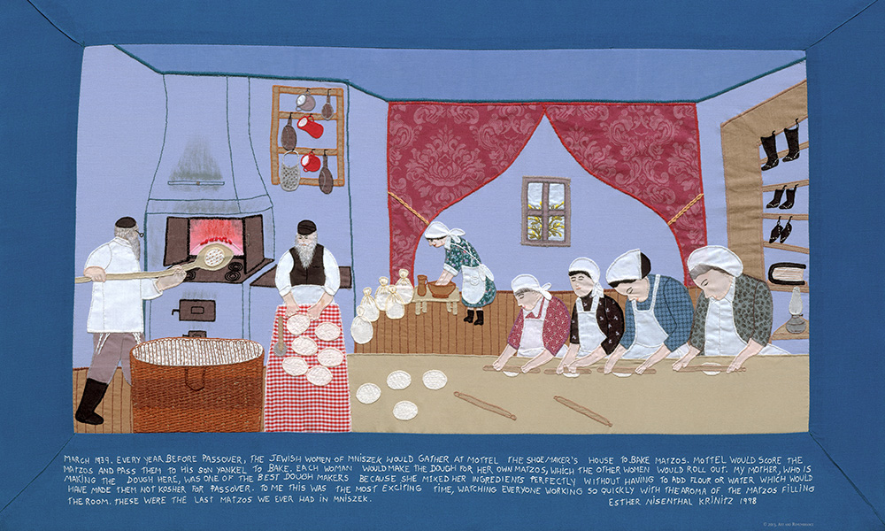 Feature image sample of needlework showing a domestic scene