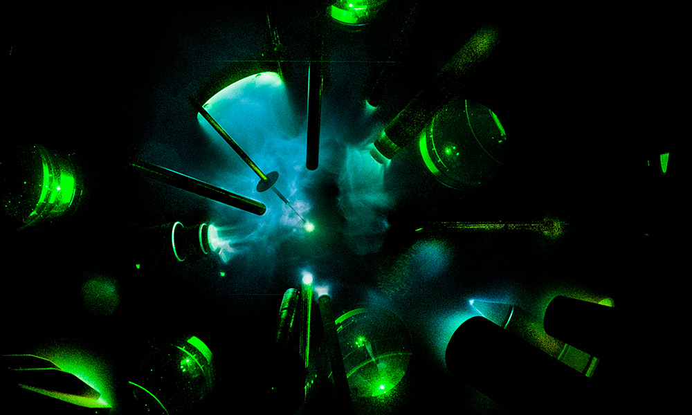 close-up of a laser array