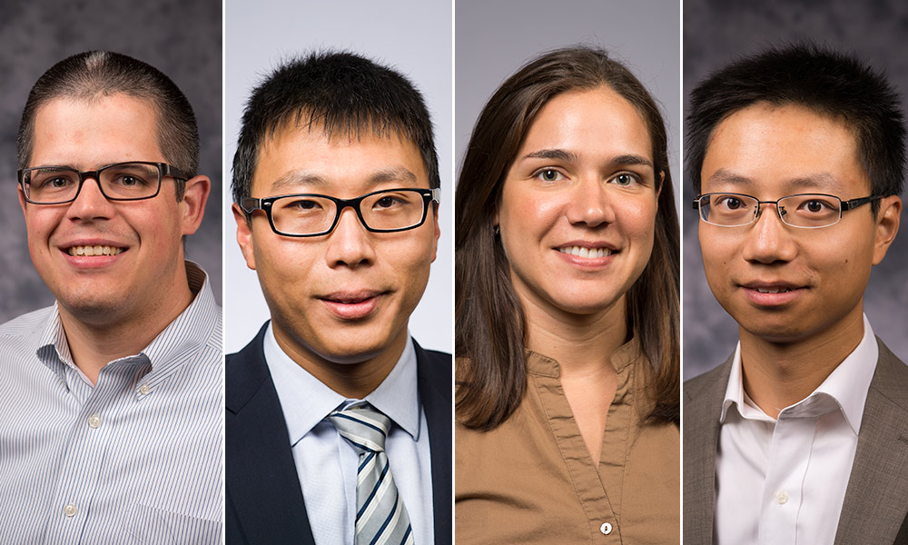 Feature image four portraits of faculty members.