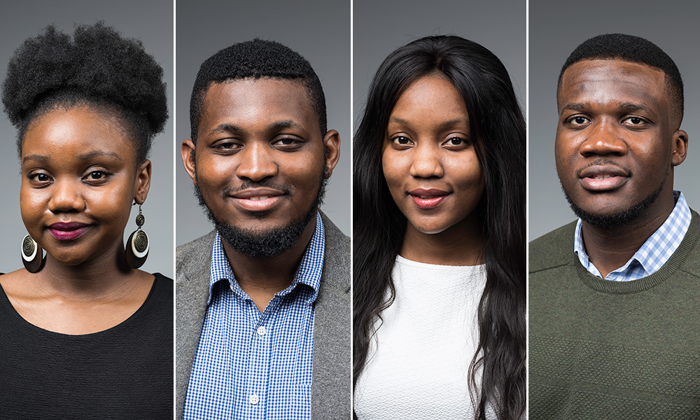 portraits for four students.