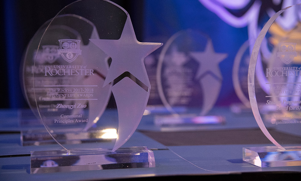 Feature image Close up of a table of awards.