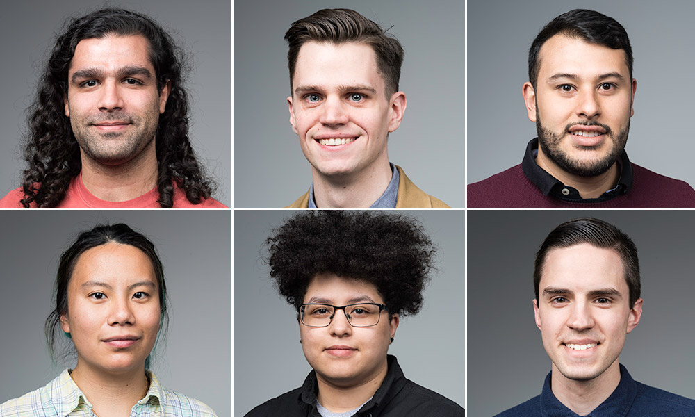 Feature image six portraits of graduate students