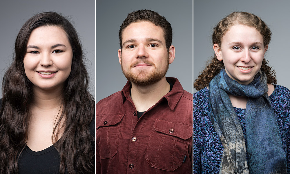 three portraits of Goldwater scholars..