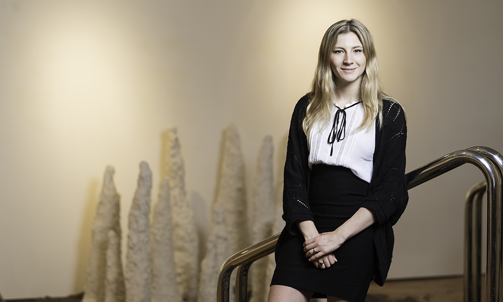 Gillian Gingher photographed in Hartnett Gallery
